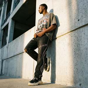 <b>Men</b> Midweight Black Straight High Waist Custom Rhinestone for Graphic <b>Baggy</b> Oversized Distressed Streetwear Y2K <b>Trousers</b> - Product Image 5