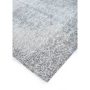 Tapis en laine noués à la main gris et noir vintage Pae-1485 – Nouveau motif médaillon abstrait fait main pour la maison, le couloir et le salon - Product Image 2