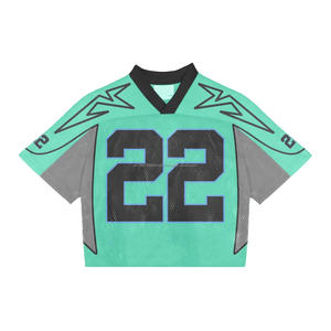 Camiseta de fútbol Retro transpirable, camiseta de entrenamiento en blanco, camiseta de malla de gran tamaño para hombres, camiseta de fútbol americano, camiseta de fútbol americano - Product Image 1