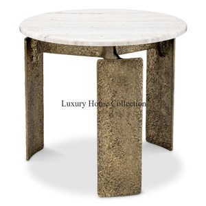Support de concepteur unique enduit de poudre de couleur noire en métal abstrait avec des Tables basses d'art créatif moderne de dessus rond de couleur argentée - Product Image 6