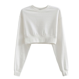 Sweat à capuche oversize personnalisé à manches longues pour femme, court, sportif, hiver, polaire respirant - Product Image 6