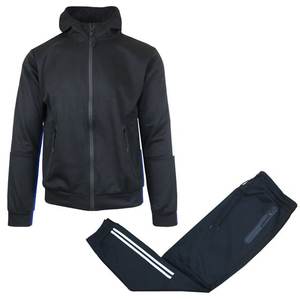 Nouveau sweat à capuche + pantalon de couleur unie pour hommes automne et hiver ensemble deux pièces ensemble de sport décontracté à la mode taille S-3XL survêtement pour hommes - Product Image 1