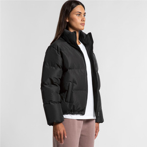 New Stylish Women's Puffer <b>Jacket</b> with Zip-up Front High Collar <b>Quilted</b> Insulation for Autumn Warmth Without Bulk Solid <b>Pattern</b> - Product Image 3