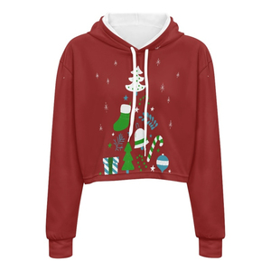 OEM Venta al por mayor Top de tendencia de las mujeres Crop Top Sublimación Sudaderas con capucha de secado rápido Cómodo personalizado uso casual Sudaderas CON CAPUCHA DE LAS MUJERES - Product Image 4