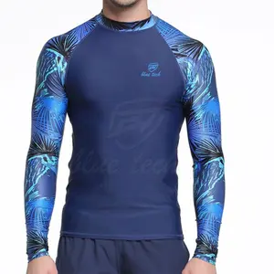 Conception personnalisée de vos propres hommes Rush Guard à manches longues Rash Guard meilleure qualité plaine hommes Rash Guard