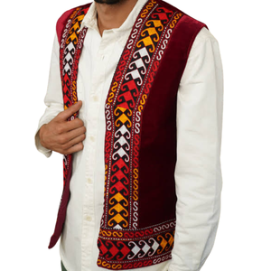 เสื้อแขนกุดลายอัฟกานิสถานสำหรับผู้ชายเสื้อกั๊กสไตล์สตรีทปรับแต่งสีได้ - Product Image 4