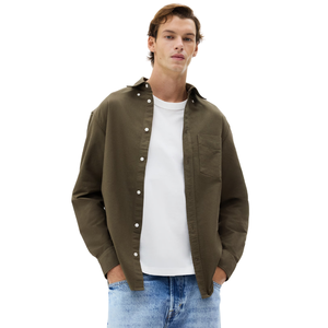 เสื้อเชิ้ตผู้ชายทรงปกติ แขนยาว ผ้าฝ้าย ติดกระดุม สไตล์ลำลองแบบสมาร์ท ผ้าไม่ยับ ระบายอากาศ แห้งเร็ว เหมาะสำหรับใส่ทำงาน - Product Image 4