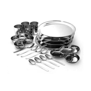 Excellente qualité en acier inoxydable 4 pièces ensemble de dîner artisanat fabricant vente directe ensemble de dîner en acier artisanat - Product Image 3