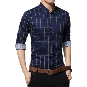 Chemise Homme Manches Longues Tendance Dégradé de Couleurs Logo Personnalisé 100% Coton Design Décontracté Qualité Supérieure Anti-Plis Automne - Product Image 6