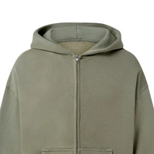 Sweat à capuche à fermeture éclair surdimensionné 100% coton personnalisé Boxy Streetwear Sweat à capuche d'hiver à double fermeture éclair lourd de haute qualité brodé - Product Image 6