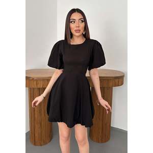 Robe en lin noire à nouer dans le dos - Noir - Product Image 2