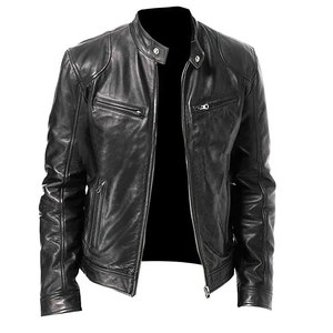 Breathable <b>Heated</b> Leather <b>Jacket</b> Pure Leather Fashionable Casualwear Windproof Leather <b>Jacket</b> For Men - Product Image 3