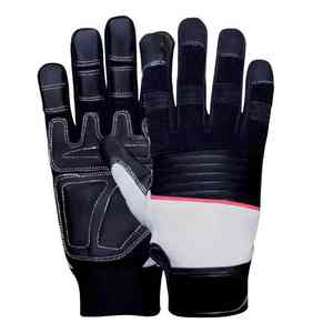 Guantes de mecánico de cuero de grano de piel de cabra de alta calidad con logotipo personalizado, guantes de conductor, guantes de mecánico con funciones anticorte y antiimpacto - Product Image 1