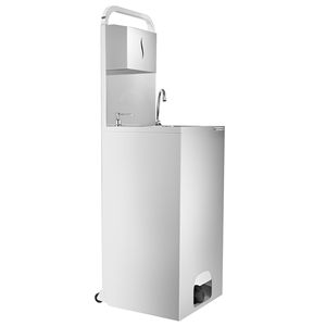 Commercial Mobile <b>Hand</b> Wash Sink - Stainless steel - with foot-pump, soap dispenser & <b>paper</b> <b>towel</b> dispenser - Product Image 6