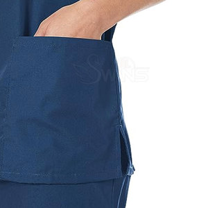 Conjunto de Uniforme Médico Azul Marino para Mujer, Top con Cuello en V y Pantalones, Algodón y Poliéster, Uniformes de Hospital para Profesionales Médicos - Product Image 2