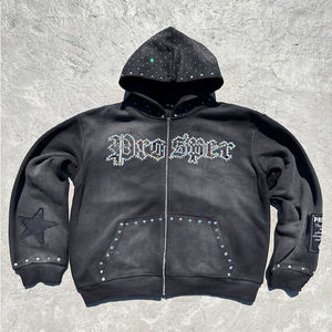 ชุดวอร์มสตรีทแวร์ผู้ชายสำหรับฤดูหนาวแบบเบา ปรับแต่งได้ พร้อมแขนเสื้อประดับคริสตัลลายซันเฟด สีและขนาดตามสั่ง - Product Image 4