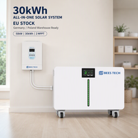 Batterie murale LiFePO4 30 kWh 51,2 V 600 Ah avec bande LED, compatible avec un onduleur 50 kW pour la sauvegarde d'urgence domestique, stock UE