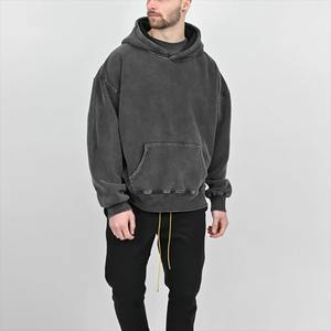 Sudaderas con Capucha Personalizadas al por Mayor, 100% Algodón, Felpa, Estilo Urbano, Corte Holgado, Ecológicas, 360g, Estilo Vintage Desgastado con Ácido en la Parte Delantera - Product Image 1