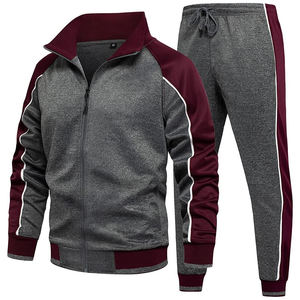 Ensemble de survêtement 2 pièces pour homme, personnalisé, imprimé, avec strass, fermeture éclair intégrale, léger, respirant, coupe-vent, 100 % polyester - Product Image 1