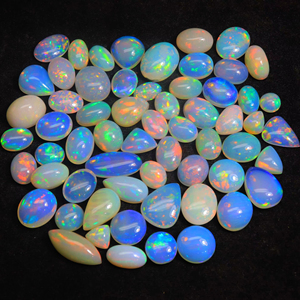 Cabochon d'opale éthiopienne rougeoyante Welo brillant arc-en-ciel gemmes d'opale flashy avec pierre précieuse d'opale éthiopienne en vrac de grande taille - Product Image 1