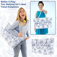 3 Pcs Set Tas Mahjong Kosong untuk Ubin dan Rak, Tas Mahjong Amerika, Tas Travel, Tas Jinjing, Aksesoris Lucu, tas mahjong