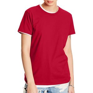 T-shirt en coton uni pour femme, col rond classique, manches courtes, vente en gros, vêtements basiques, fournisseur OEM, marque privée - Product Image 6
