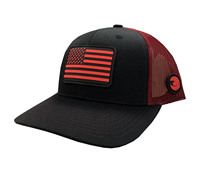 Venta al por mayor gorras Snapback 6 paneles de goma Logo alta calidad mezcla negro/rojo Color gorra de camionero para los hombres en la fábrica de Vietnam