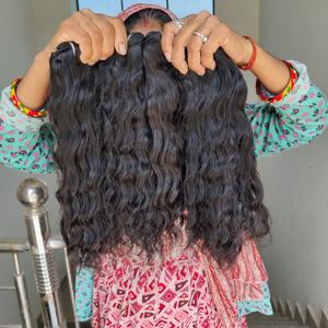 Ondulé Naturel Noir Bundle 100% Fabrique Cuticule Aligné Non Transformé Indien Lâche Vague Profonde Tissage Extensions de Cheveux Humains Bruts - Product Image 5