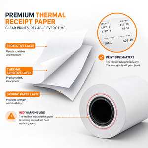 Papel Térmico Sailing 3-1/8 X820 80X60Mm 70Gsm 31/8 230 80X80 en Rollos Verdes, 80X70 por Caja - Product Image 3
