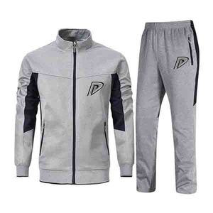 Survêtements pour hommes Vestes de course 2 pièces Pantalons athlétiques Combinaison de sport avec poches zippées - Product Image 2