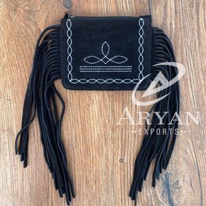 กระเป๋าใส่เหรียญหนังกลับตะเข็บอเนกประสงค์สำหรับผู้หญิงกระเป๋าใส่บัตรเครดิตแบบตะวันตกหนังแท้มีซิป - Product Image 1