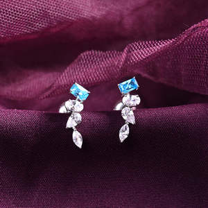 NOVAMART Fine Vintage Trendy <b>Stud</b> <b>Earrings</b> 925 Sterling Silver <b>Emerald</b> Cut Diamond Rose Gold Plated Jewelry for Party Engagement - Product Image 2