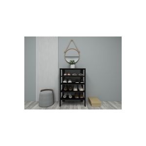 Zapatero y Soporte Moderno Charlie de Cuatro Niveles en Suntalam Negro y Blanco - Product Image 4