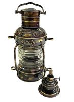 Lampe à huile suspendue en laiton bronze de 10 pouces, style ancien nautique, écologique, faite à la main, style rustique, pour Noël, mur/patio, maison