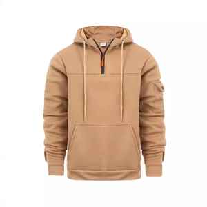 Personnalisé bas prix pull à capuche accepter personnalisé décontracté homme demi fermeture éclair à capuche - Product Image 1