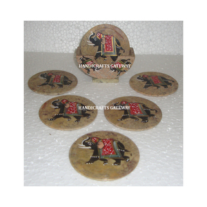 High Demanding Handmade Beautiful Soapstone Inlay <b>Coaster</b> <b>Set</b> Use For Keep On Glass And Use For Home Kitchen And Hotels Decor - Product Image 3