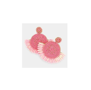 Meilleure qualité de boucles d'oreilles en perles de rocaille brodées perlées faites à la main bijoux de mode durables broderie boucle d'oreille forme ovale - Product Image 5