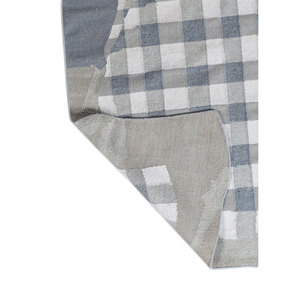 Alfombras de Lana Hechas a Mano con Diseño de Cuadros Azules Adwp-13085, Tejido Plano para Uso Doméstico, Rectángulo Grande con Patrón de Diamantes para Sala de Estar, Dormitorio, Habitación Juvenil - Product Image 5