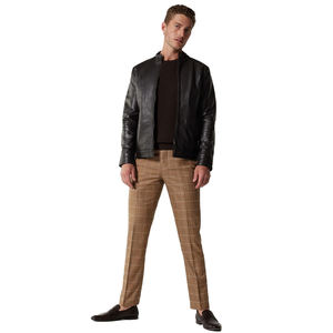 แจ็คเก็ตหนังผู้ชายคุณภาพสูง หนังกลับแท้ สำหรับทุกฤดู แบบบอมเบอร์  ย้อมสีเรียบ - Product Image 3