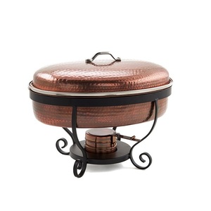 Chauffe-plats en métal en laiton de style luxe chauffe-plats en or rose pour hôtels et buffet de mariage chauffe-plats - Product Image 2