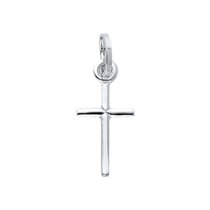 Pendentif croix en crucifix chrétien latin plaqué diamant blanc 14K 18K finition polie charme religieux pour alliage métallique - Product Image 1