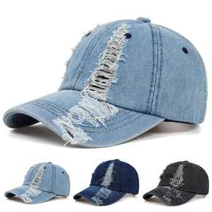 Hot Sale <b>Vintage</b> Acid Washed Cotton Adjustable Denim Outdoor Distressed Mesh <b>Trucker</b> <b>Hat</b> With Embroidery Logo - Product Image 6