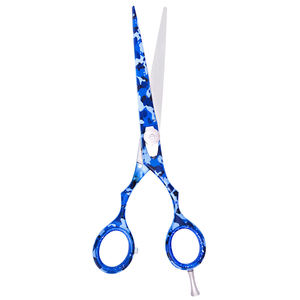 <b>Paper</b> Coated Barber Hair <b>Scissor</b> Sharp Blade Blue Color Coated Stainless Steel Salon <b>Scissor</b> With Finger Rest - Product Image 6