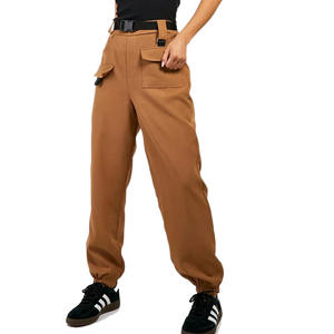 Women's High Quality Brown Basic Jogging Cargo <b>Trouser</b> <b>with</b> <b>Elastic</b> <b>Waist</b> Streetwear Style for Summer Available in Bulk Quantity - Product Image 5