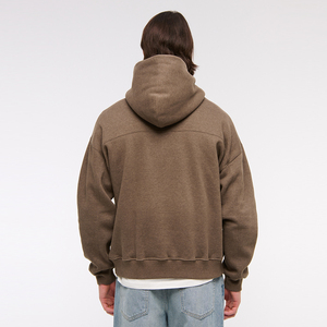 Men's Heavy Weight 100% Cotton Oversized Hoodies <b>Thick</b> Fleece Sweatshirts with Custom Logo Print for Winter - Product Image 4