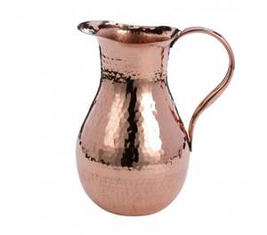 Jarra de cobre para beber con asa Jarra de cobre puro de alta calidad para hoteles y restaurante Vajilla Jarra de agua - Product Image 1