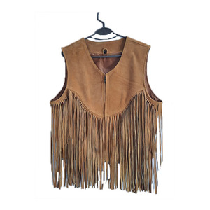 เสื้อกั๊กหนังตะวันตกสำหรับผู้หญิงคอกลมทำมือสำหรับผู้หญิง - Product Image 5