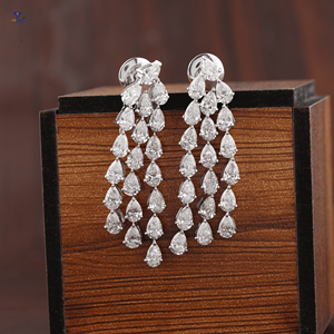 7.20 TDW poire coupe Dorp diamant boucle d'oreille Labgrown diamant Hpht/Cvd diamant bijoux - Product Image 1