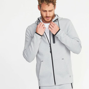 Sudadera con capucha de algodón 100% grueso para hombre, talla grande, con cremallera completa, logotipo personalizado, OEM, estilo urbano, invierno, venta al por mayor - Product Image 1