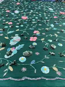 ผ้างาน3D ทำมือขายดีที่สุดสำหรับงานแต่งงานโอกาสพิเศษนำเข้าปักด้วยลูกปัดสำหรับชุดราตรี - Product Image 5